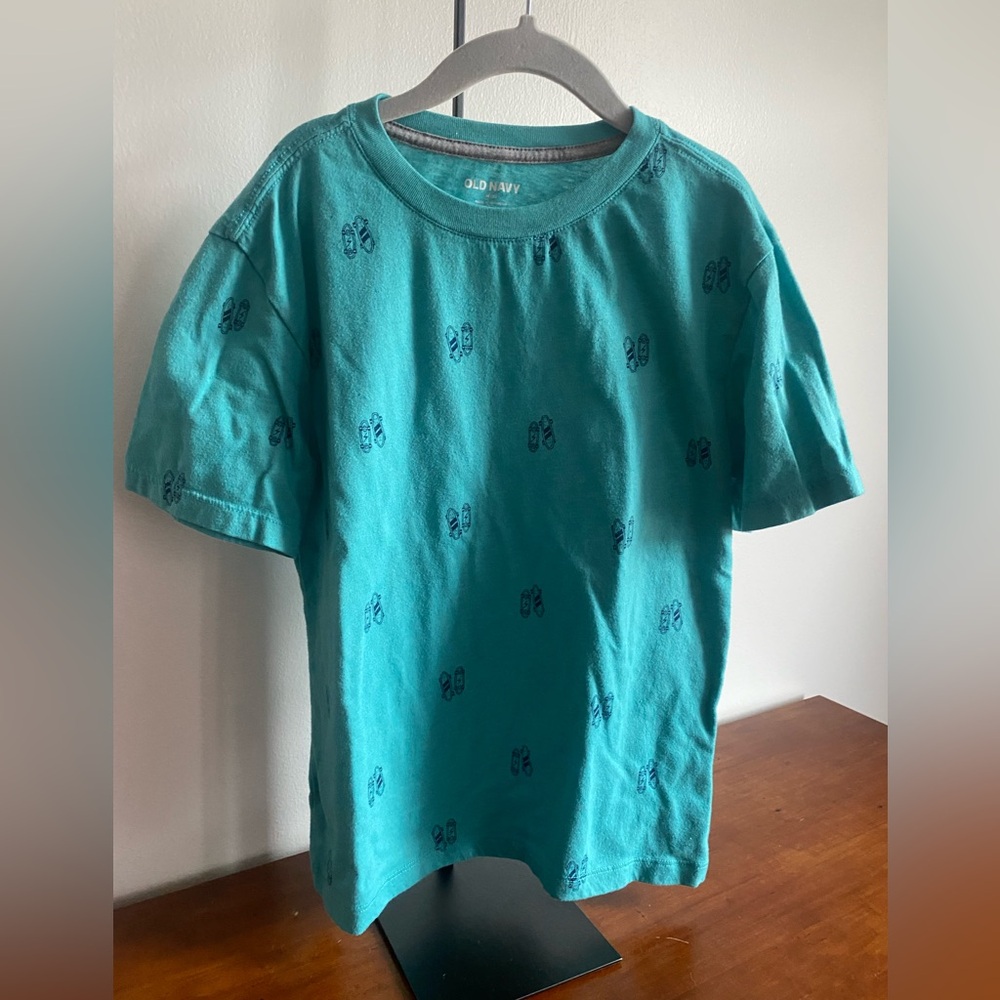 Old Navy Kids Turquoise Tee with Navy Print